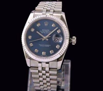 ROLEX DATEJUST SWISS ETA3135 WATCH BLUE DIAMOND FACE